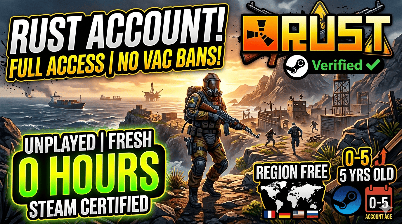 Steam RUST Account (0 Hours) 0–5 Years Old - Global