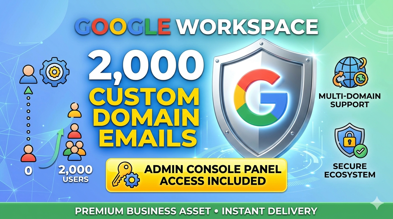Google Workspace – 2,000 Custom Domain Emails Create Panel