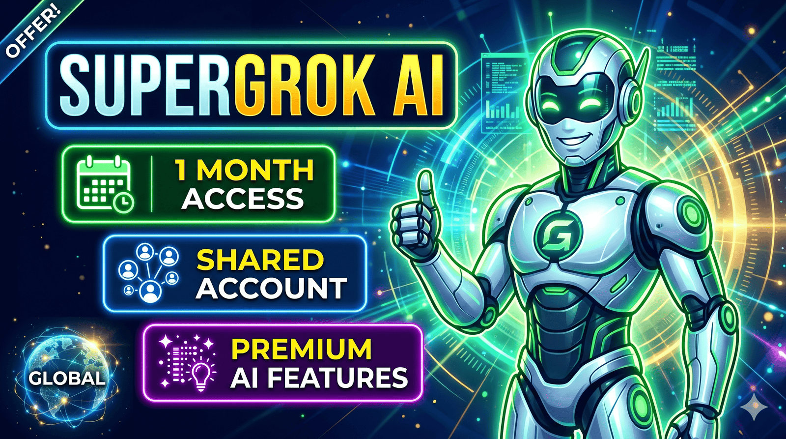 SuperGrok Subscription – 1 Month – Shared Account – Premium AI Access – Global