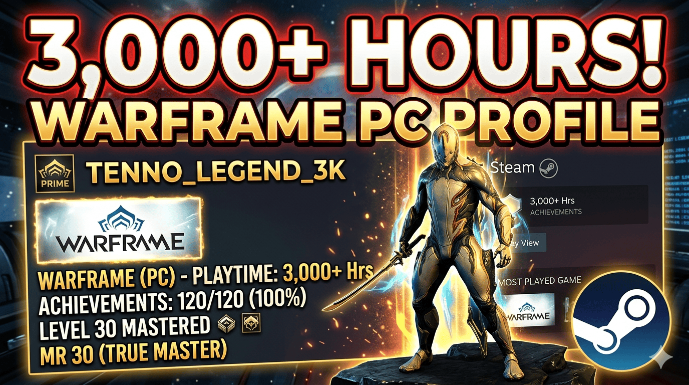 Warframe High Playtime Steam Profile (3,000+ Hours Showcase)