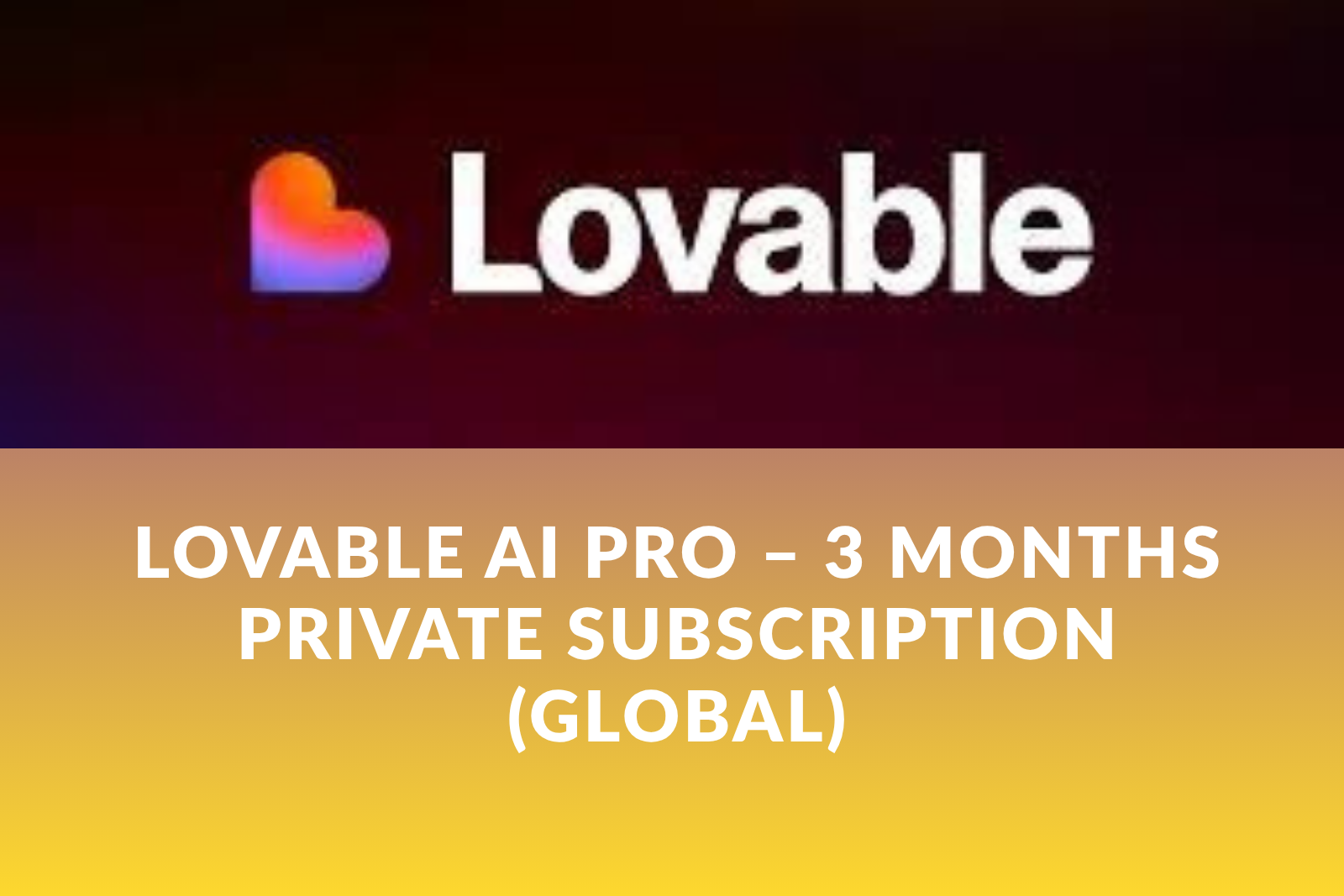 Lovable AI Pro – 3 Months Private Subscription (Global)