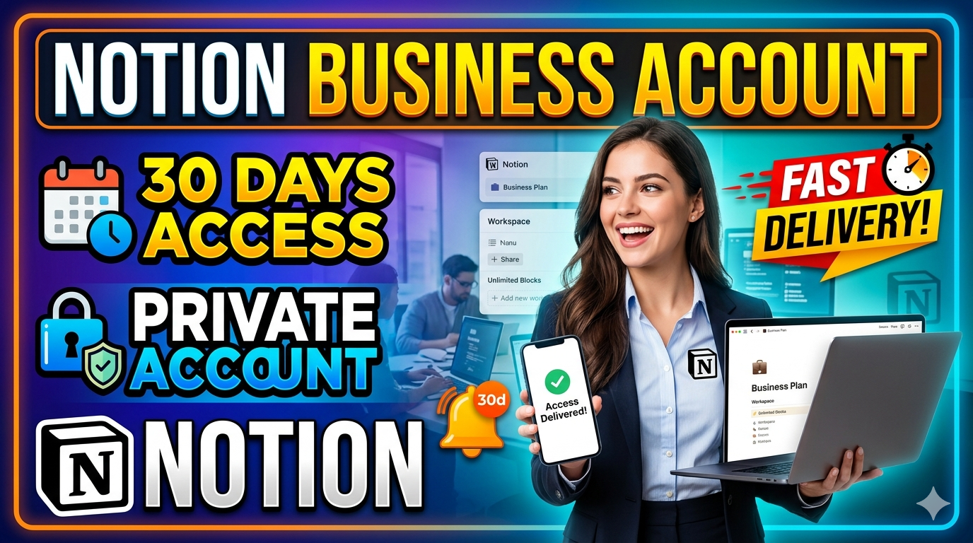 Notion Business Account – 30 Days – Private Access – Global