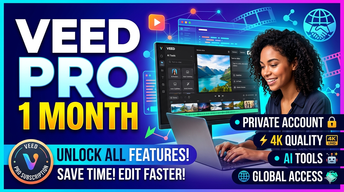 Veed Pro Subscription – 1 Month – Private Account – Global Access
