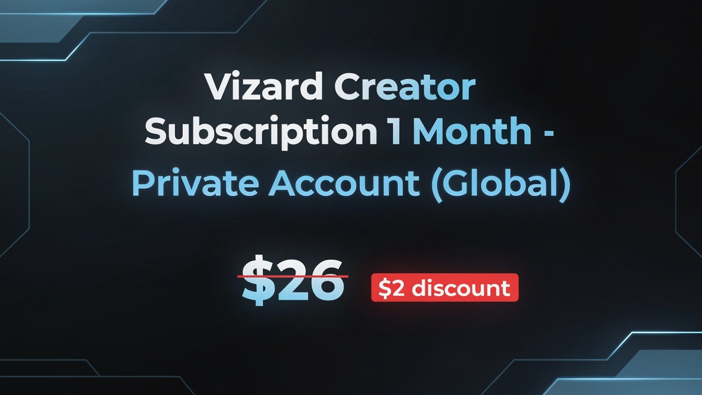 Vizard Creator Subscription  1 Month - Private Account (Global)