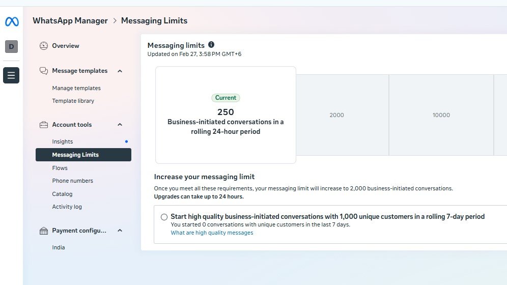 Buy WhatsApp Business API Limit 250 With FB Verified BM. Slide 3