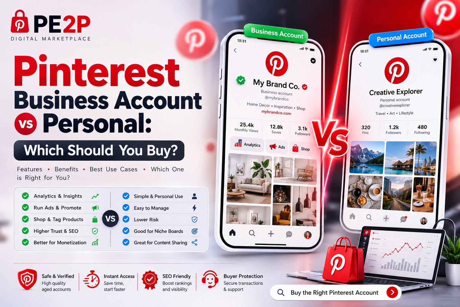 Pinterest Business Account vs Personal: Which Should You Buy? | PE2P