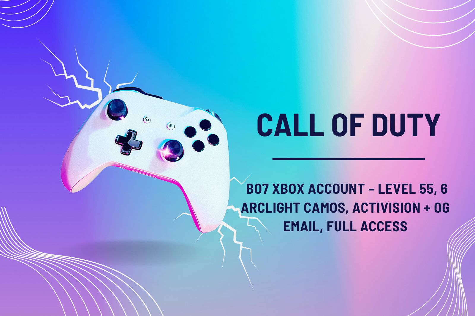 BO7 Xbox Account – Level 55, 6 Arclight Camos, Activision + OG Email, Full Access