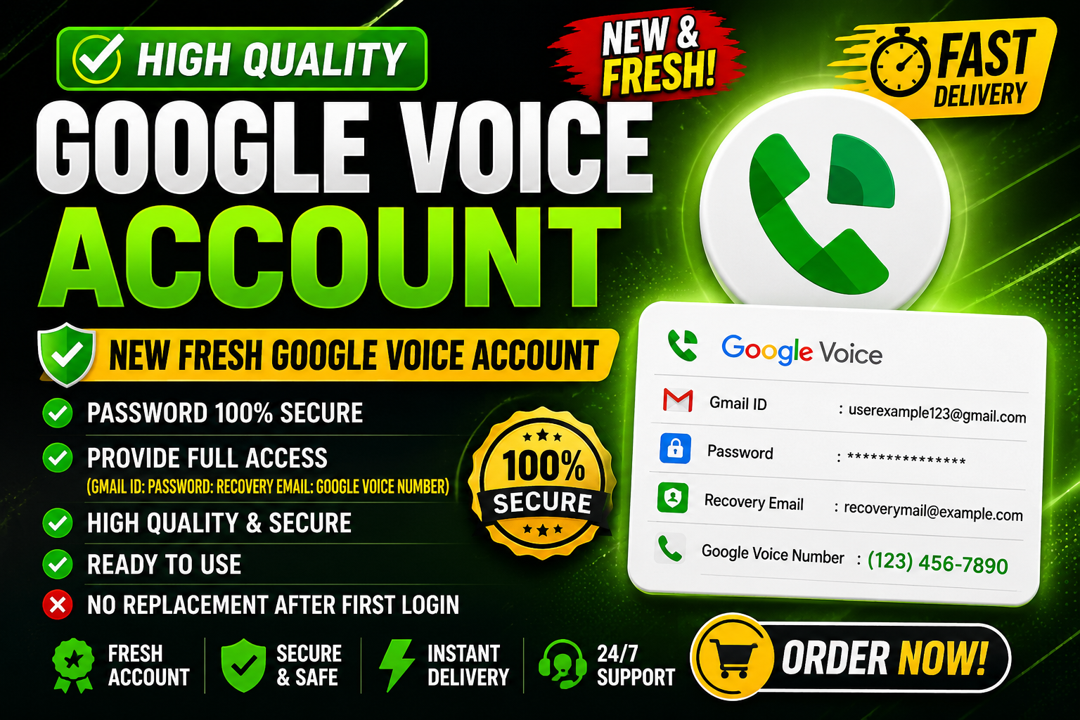 New Google Voice Account – Fresh & Secure | Instant Delivery
