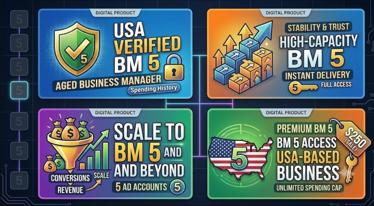Verified Facebook Business Manager (BM5) Slide 1