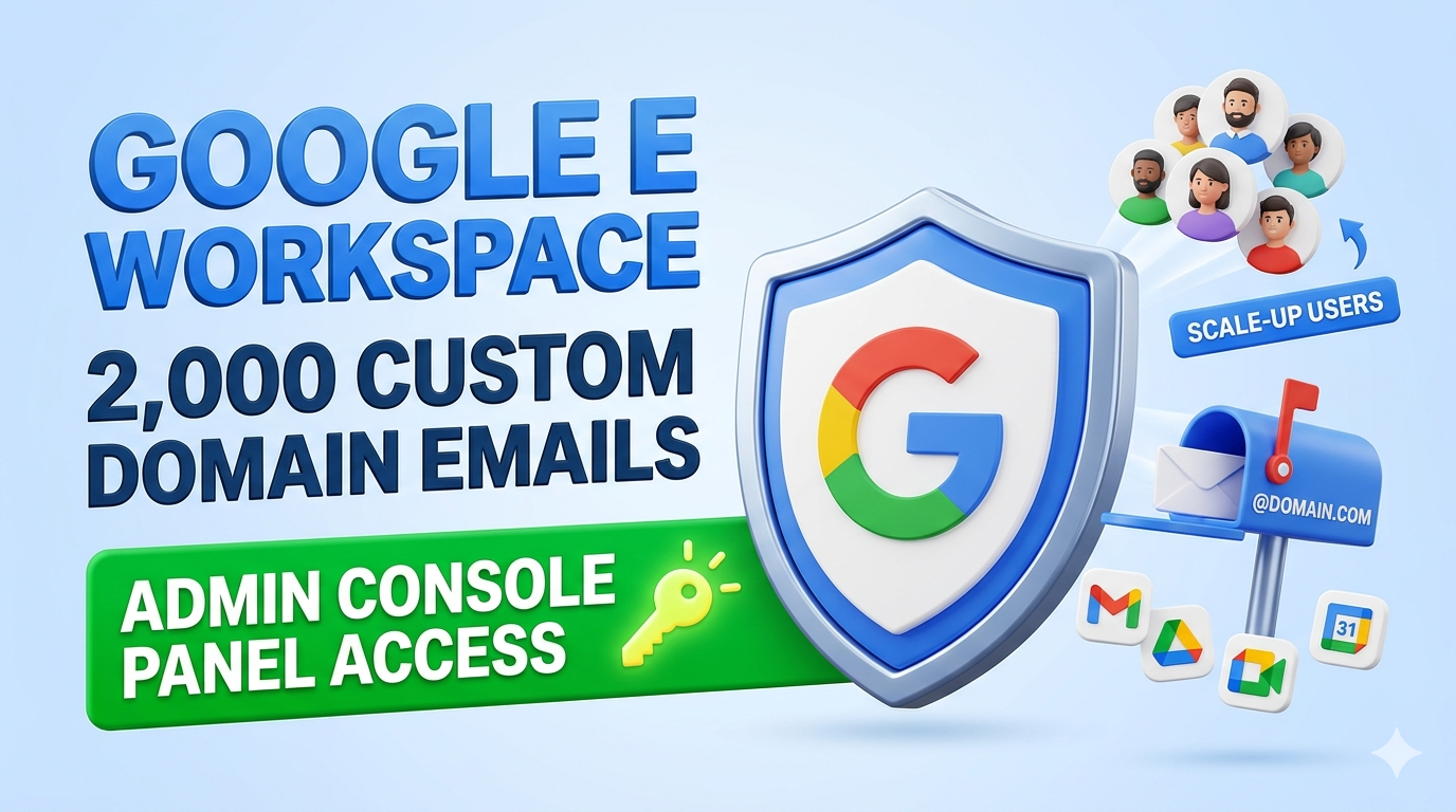 Google Workspace – 2,000 Custom Domain Emails Create Panel Slide 1